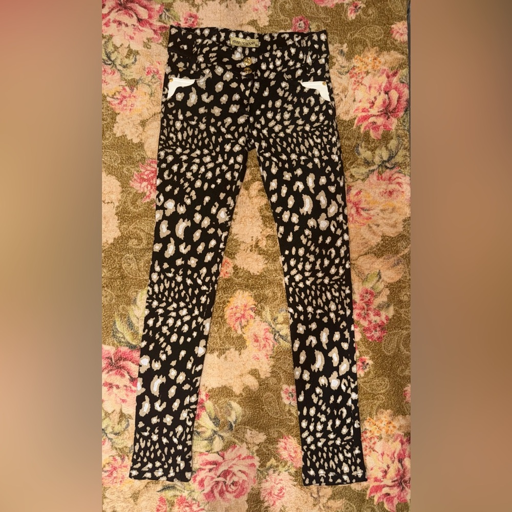 Stylish Black, White & Tan Skinny Pants by Anna Perenna
